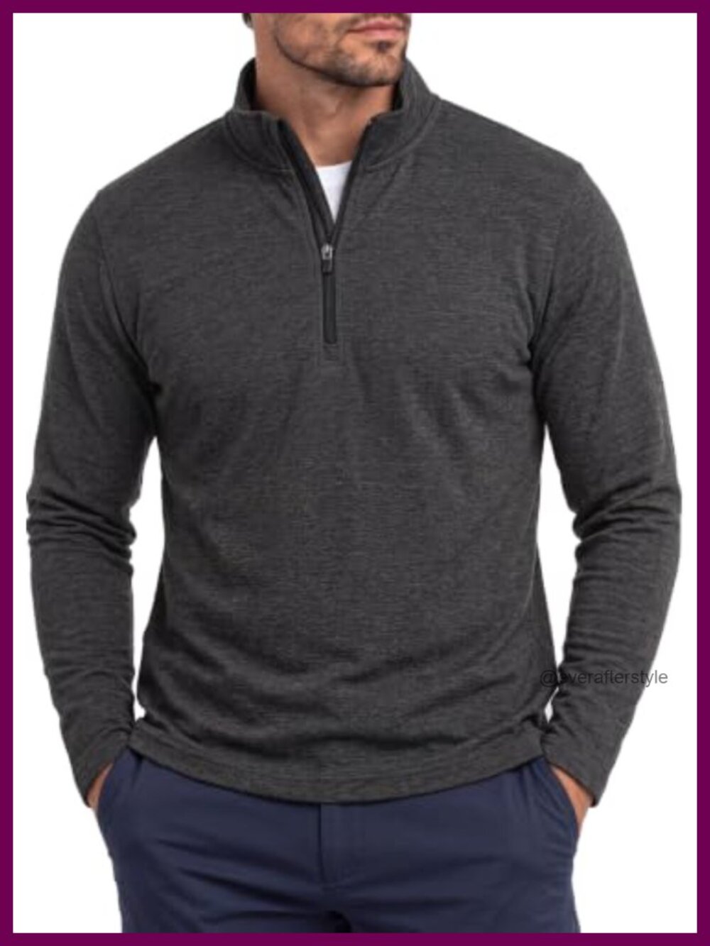 Men's Quarter Zip Pullover Mock Neck Golf Sweatshirt Long Sleeve
